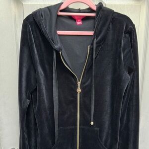 Lilly Pulitzer Black and Gold Zippered Long Sleeve Hoodie